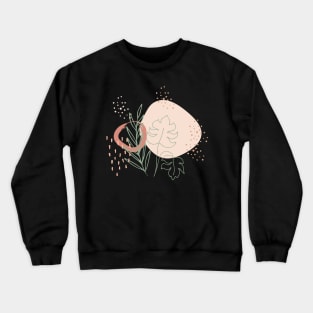 Abstract shapes dots and tropical plants digital design illustration Crewneck Sweatshirt